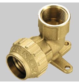 RACCORDO A GOMITO FEMMINA CON STAFFA COBRA RING - 20 x 1/2