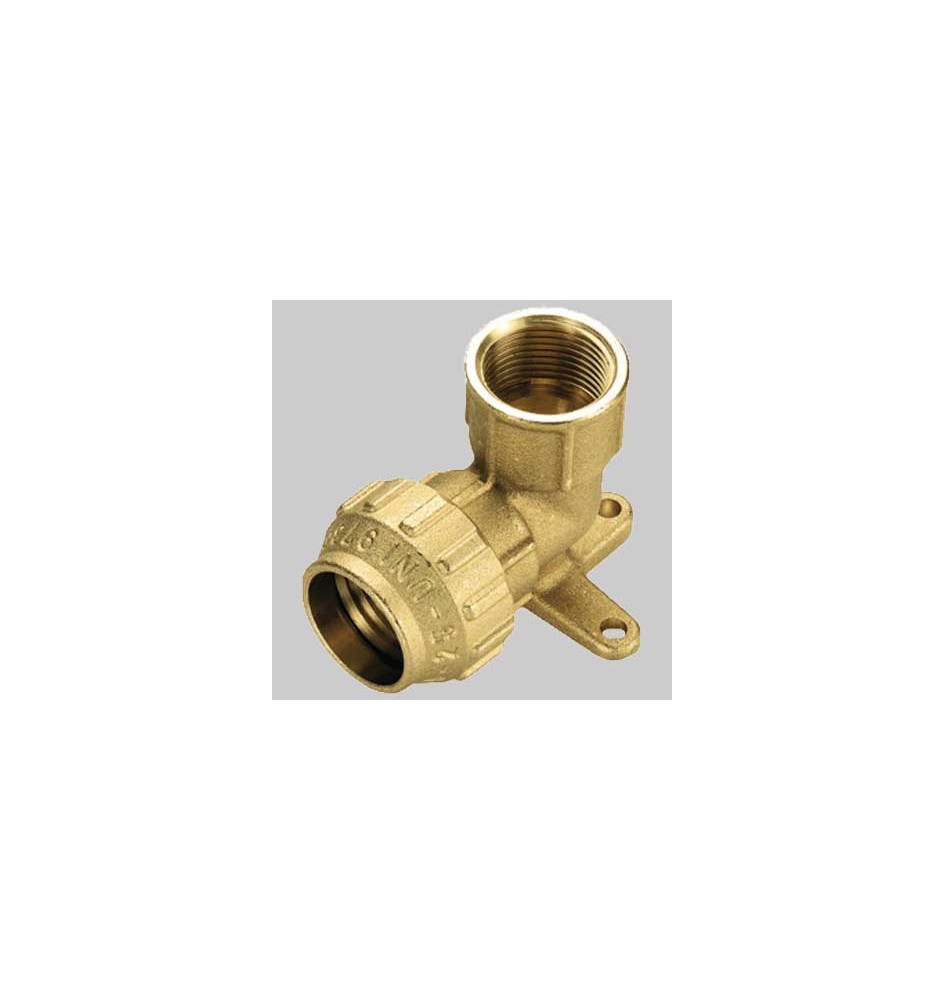 RACCORDO A GOMITO FEMMINA CON STAFFA COBRA RING - 20 x 1/2