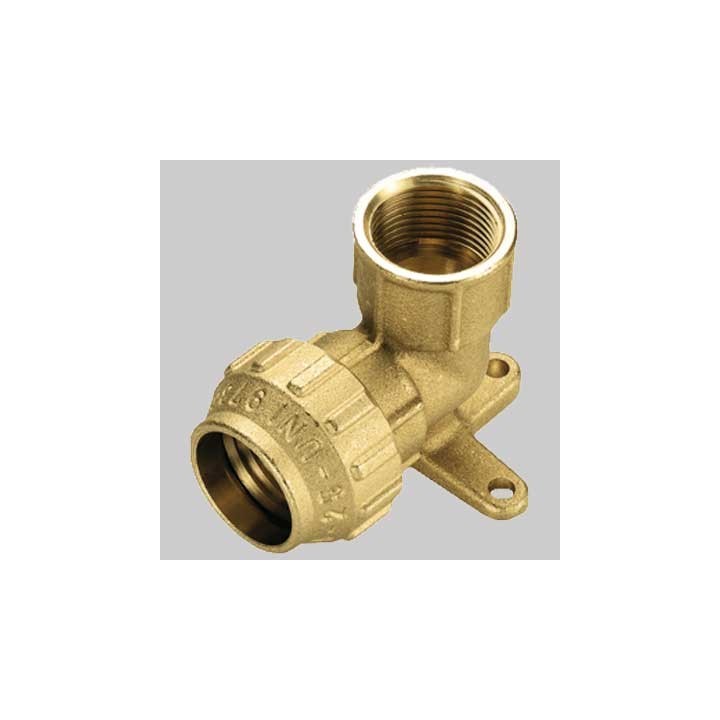 RACCORDO A GOMITO FEMMINA CON STAFFA COBRA RING - 20 x 1/2