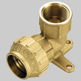 RACCORDO A GOMITO FEMMINA CON STAFFA COBRA RING - 25 x 3/4
