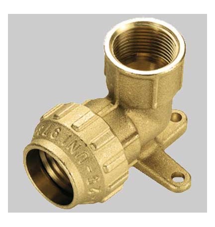 RACCORDO A GOMITO FEMMINA CON STAFFA COBRA RING - 25 x 3/4