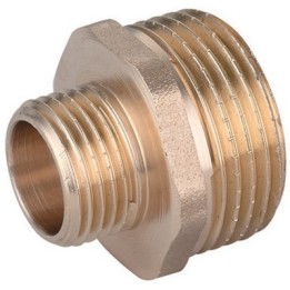 NIPPLE DIRITTO RIDOTTO MM OTTONE GIALLO IBP 1" x 1/2" -CONF