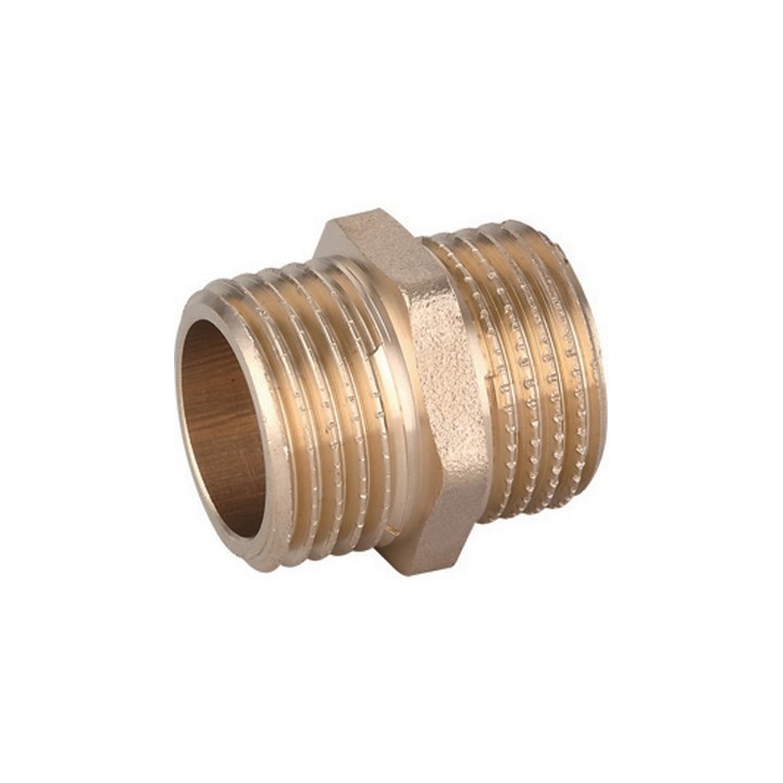 NIPPLE DIRITTO MM IN OTTONE GIALLO IBP 3/8"