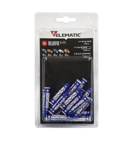 ELEMATIC BLISTER TASSELLO BLUEFIX 8X50 VITE 10+10 PZ