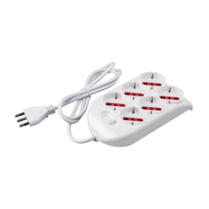 ROSI 94124 MULTIPRESA 6PR BIP SCHUKO + INT