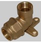 RACCORDO A GOMITO FEMMINA CON STAFFA ANELLO RESINA - 20 x 1/2