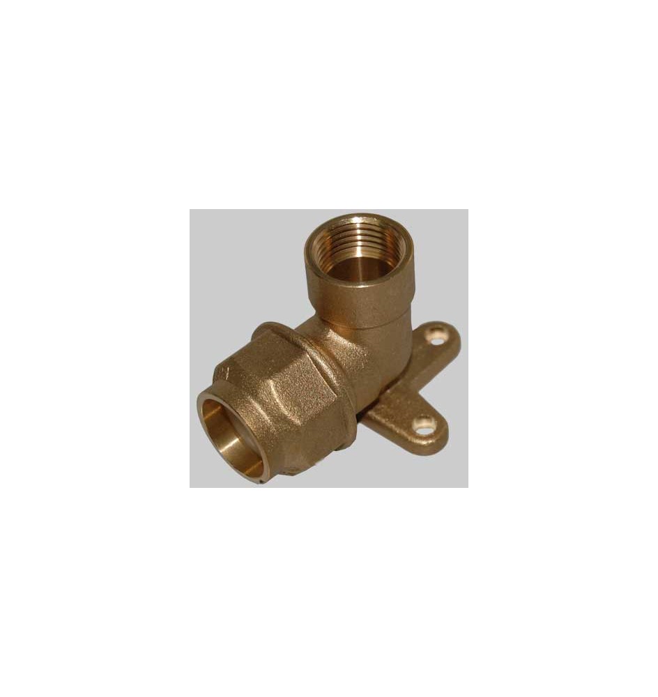 RACCORDO A GOMITO FEMMINA CON STAFFA ANELLO RESINA - 25 x 3/4