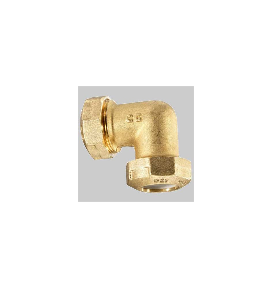 RACCORDO A GOMITO DOPPIO PE ANELLO RESINA - 20 x 20
