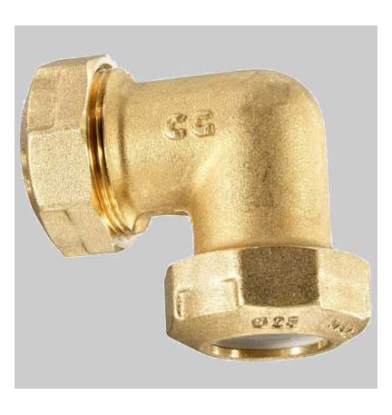 RACCORDO A GOMITO DOPPIO PE ANELLO RESINA - 25 x 25