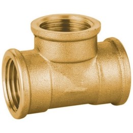 TEE FF IN OTTONE GIALLO PESANTE IBP 3/8"