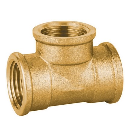 TEE FF IN OTTONE GIALLO PESANTE IBP 3/4"