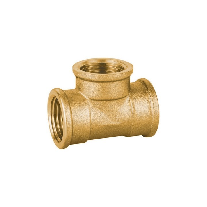 TEE FF IN OTTONE GIALLO PESANTE IBP 1"1/2