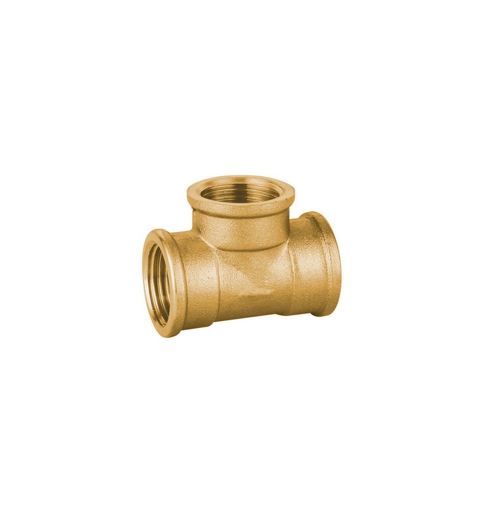 TEE FF IN OTTONE GIALLO PESANTE IBP 2"