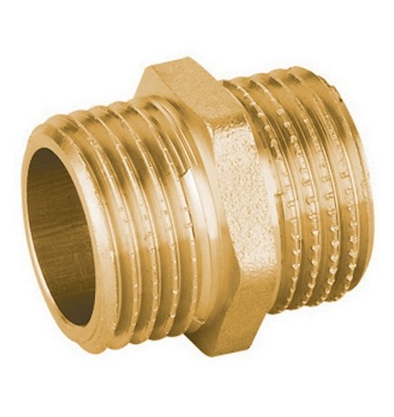 NIPPLE DIRITTO MM IN OTTONE GIALLO PESANTE IBP 1/2"