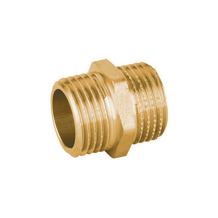 NIPPLE DIRITTO MM IN OTTONE GIALLO PESANTE IBP 3/4"