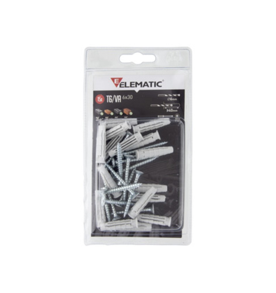 ELEMATIC TASSELLO T6 VA 5X25 C/VITE CONF. 100 PZ