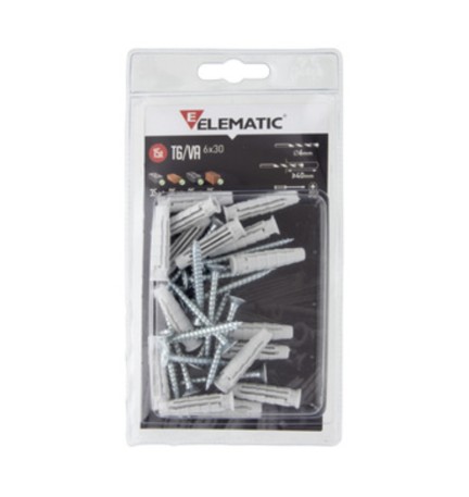 ELEMATIC TASSELLO T6 VA 5X25 C/VITE CONF. 100 PZ