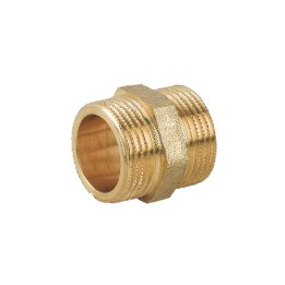 NIPPLE DOPPIO MM IN OTTONE GIALLO 1"