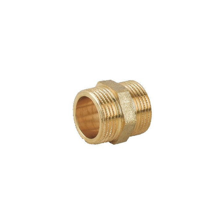 NIPPLE DOPPIO MM IN OTTONE GIALLO 1"