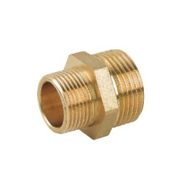 NIPPLE DOPPIO RIDOTTO MM IN OTTONE GIALLO 1/2" x 3/4"