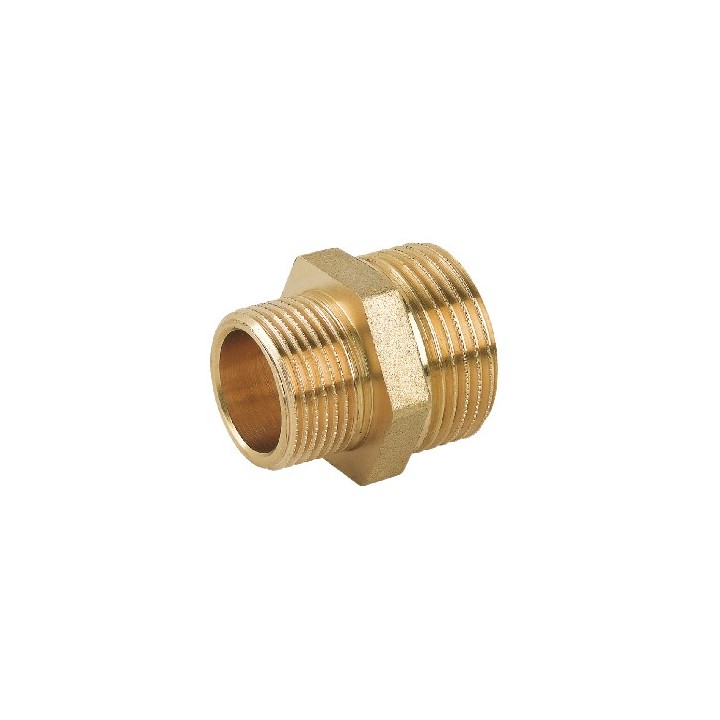 NIPPLE DOPPIO RIDOTTO MM IN OTTONE GIALLO 3/4" x 1"