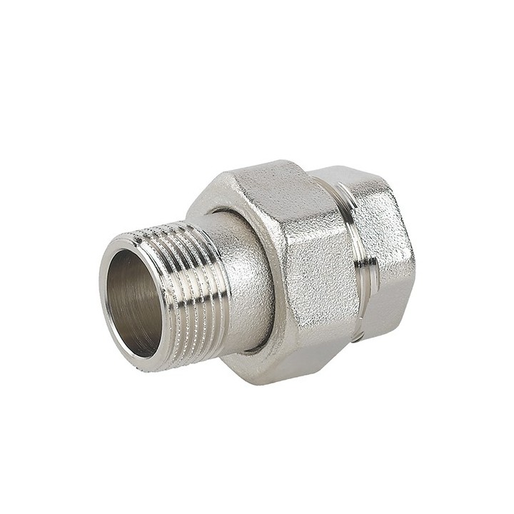 RACCORDO DIRITTO 3 PZ MF SEDE PIANA IN OTTONE NICHELATO C/GUARNIZIONE 1"