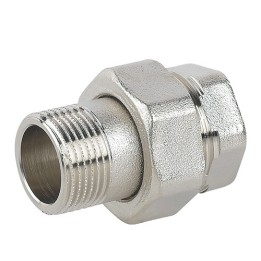RACCORDO DIRITTO 3 PZ MF SEDE PIANA IN OTTONE NICHELATO C/GUARNIZIONE 1"1/4