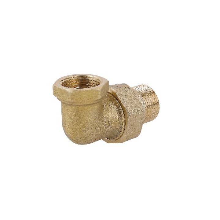 RACCORDO CURVO IN 3 PZ MF CON O-RING IN OTTONE GIALLO 1/2"