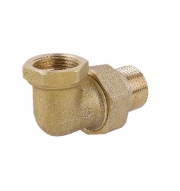 RACCORDO CURVO IN 3 PZ MF CON O-RING IN OTTONE GIALLO 3/4"