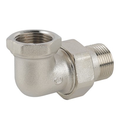 RACCORDO CURVO IN 3 PZ MF SEDE PIANA IN OTTONE NICHELATO C/GUARNIZIONE 1/2"