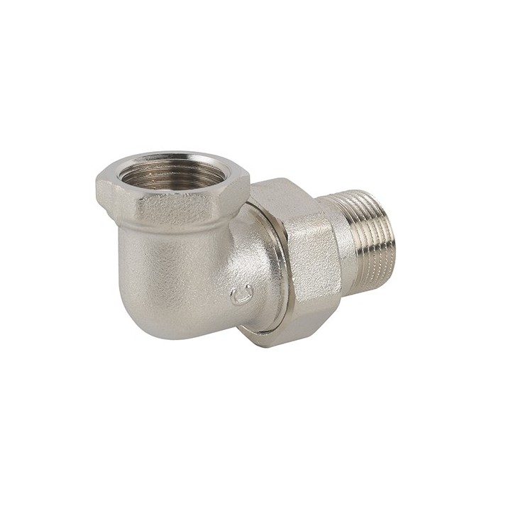 RACCORDO CURVO IN 3 PZ MF SEDE PIANA IN OTTONE NICHELATO C/GUARNIZIONE 1/2"