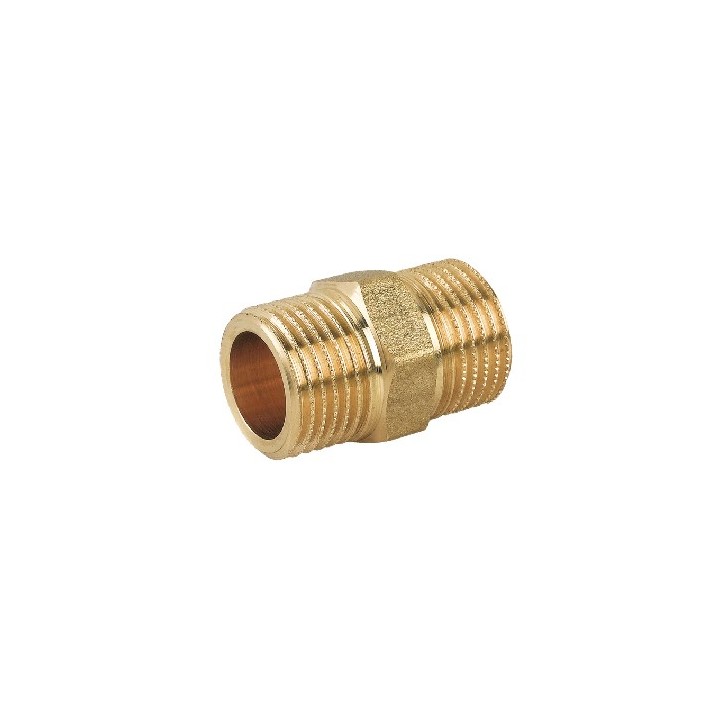 NIPPLE DOPPIO PROLUNGATO MM IN OTTONE GIALLO 3/4"