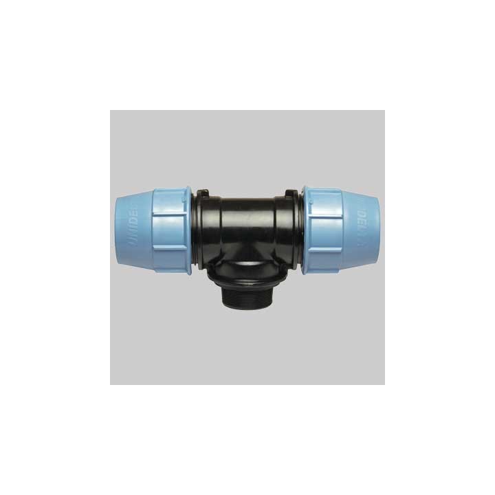 TEE 90° CON DERIVAZIONE MASCHIO PLASTICA - 16 x 1/2