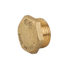 TAPPO MASCHIO CON ESAGONO IN OTTONE GIALLO 1/2"
