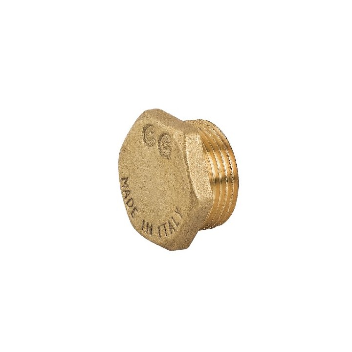 TAPPO MASCHIO CON ESAGONO IN OTTONE GIALLO 3/4"
