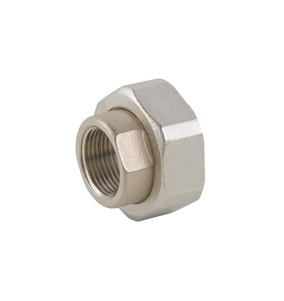 RACCORDO IN 2 PZ FF PER POMPA IN OTTONE NICHELATO CON GUARNIZIONE 3/4" x 1"1/4