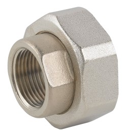 RACCORDO IN 2 PZ FF PER POMPA IN OTTONE NICHELATO CON GUARNIZIONE 1"1/4 x 2"