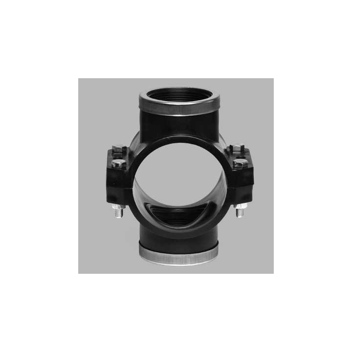 STAFFA DOPPIA CON RINFORZO E GUARNIZIONE PIATTA PN 10 - 90 x 3/4