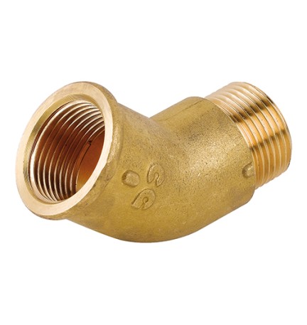 GOMITO 45° MF IN OTTONE GIALLO 3/4"