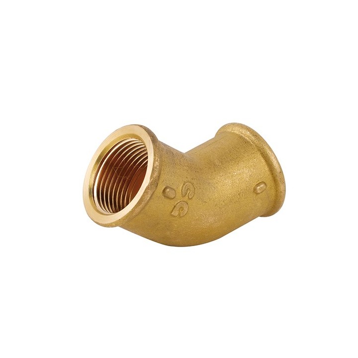 GOMITO 45° FF IN OTTONE GIALLO 3/4"