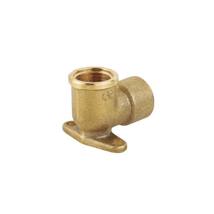 GOMITO FF CON FLANGIA IN OTTONE GIALLO 1/2"
