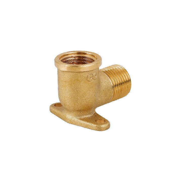 GOMITO MF CON FLANGIA IN OTTONE GIALLO 1/2"