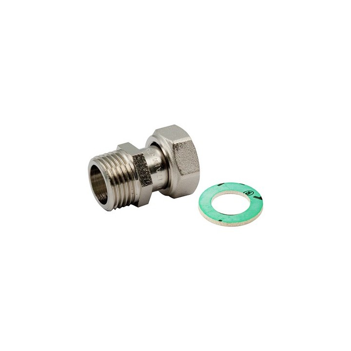 RACCORDO DIRITTO NI M-F CON GIRELLO E GUARNIZIONE PIANA 1" x 1"