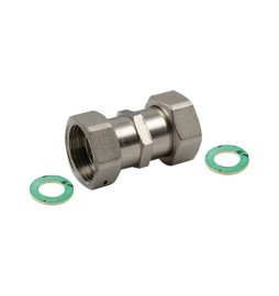 RACCORDO DIRITTO FF CON GIRELLO E GUARNIZIONE PIANA 1/2 x 1/2