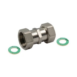 RACCORDO DIRITTO FF CON GIRELLO E GUARNIZIONE PIANA 1" x 1"