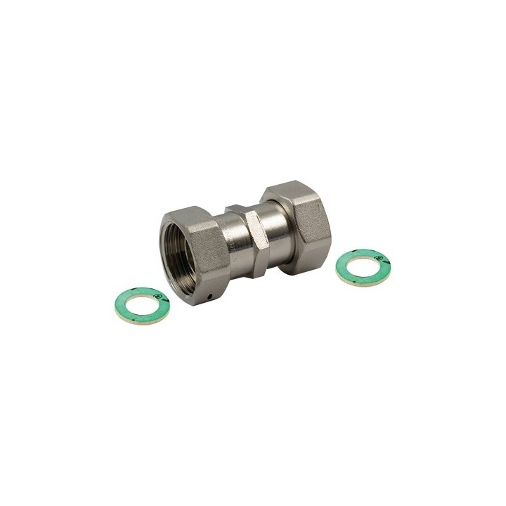RACCORDO DIRITTO FF CON GIRELLO E GUARNIZIONE PIANA 1" x 1"