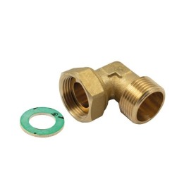 RACCORDO CURVO M-F CON GIRELLO E GUARNIZIONE PIANA 3/4x3/4
