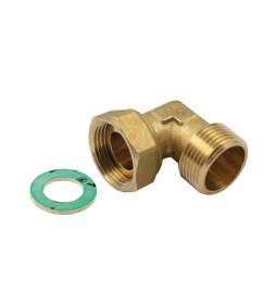 RACCORDO CURVO M-F CON GIRELLO E GUARNIZIONE PIANA 3/4x3/4
