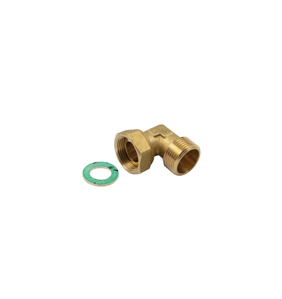 RACCORDO CURVO M-F CON GIRELLO E GUARNIZIONE PIANA 3/4x3/4