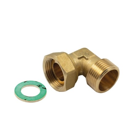 RACCORDO CURVO M-F CON GIRELLO E GUARNIZIONE PIANA 3/4x1"